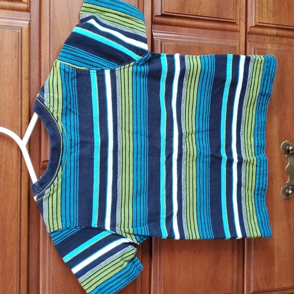 Blue Green Striped Tee - Picture 2 of 4